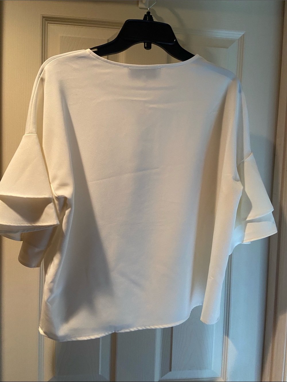 White Ruffle Sleeve Blouse - Picture 5 of 8